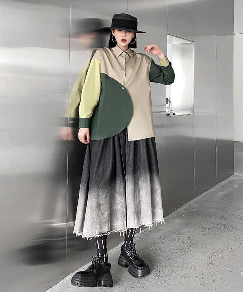 Color Blocking Blouse